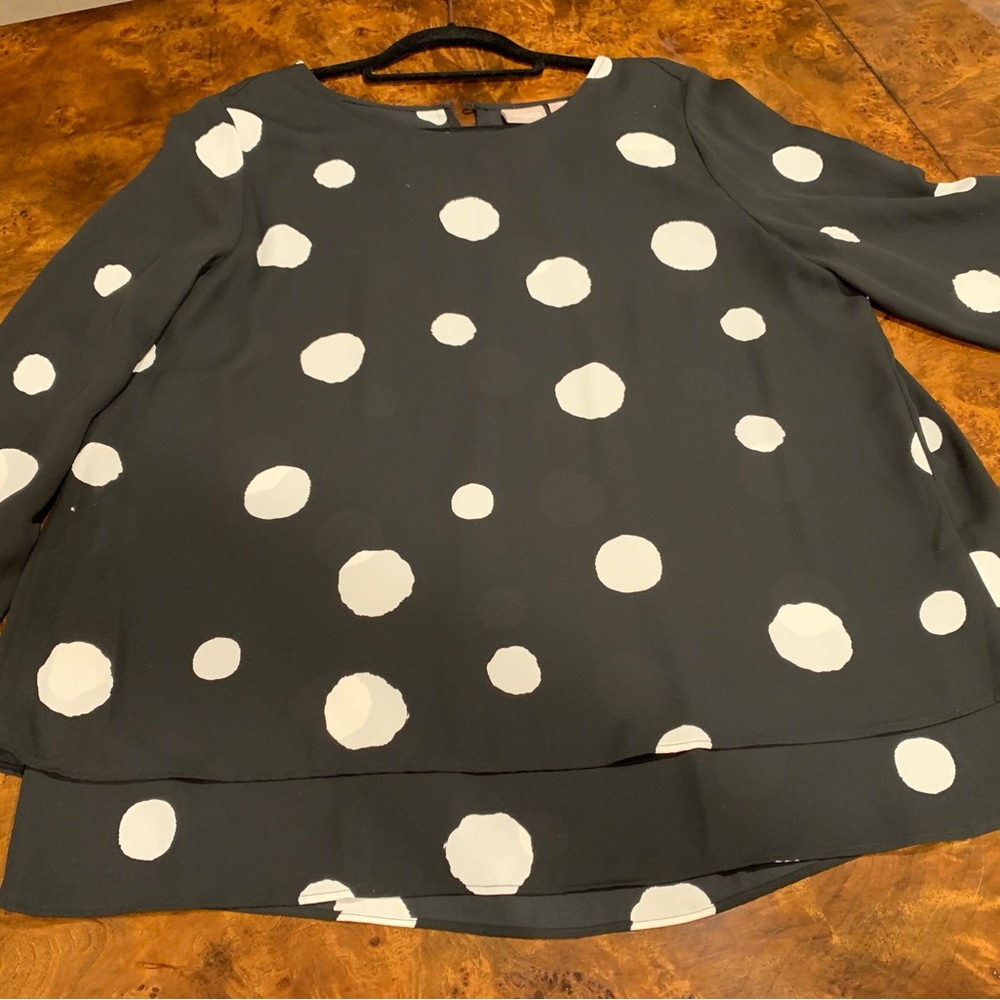 Chico’s black and white polka dot top